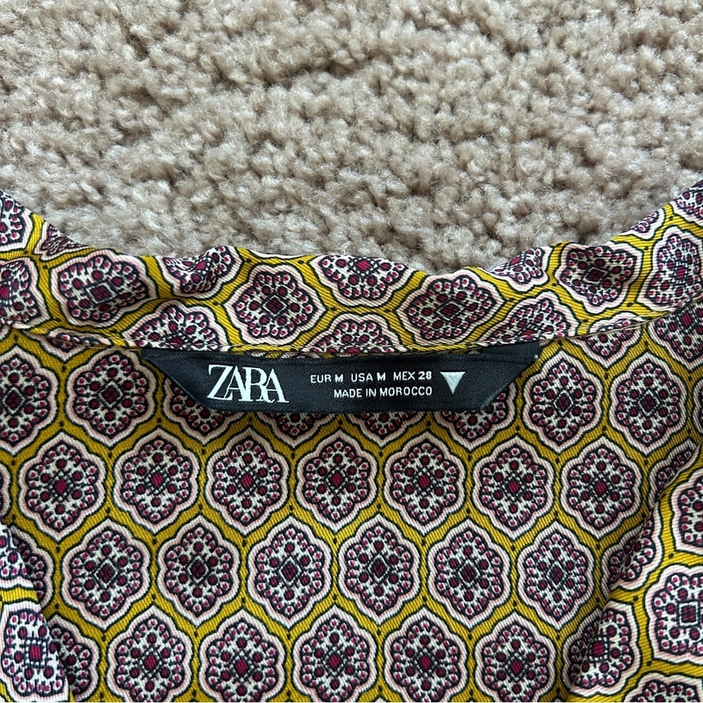 Zara Brown Patterned Button-Up Geometric Patterne… - image 8